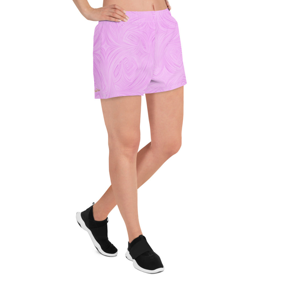 Women’s Recycled Athletic Shorts Pink Tie-Dye