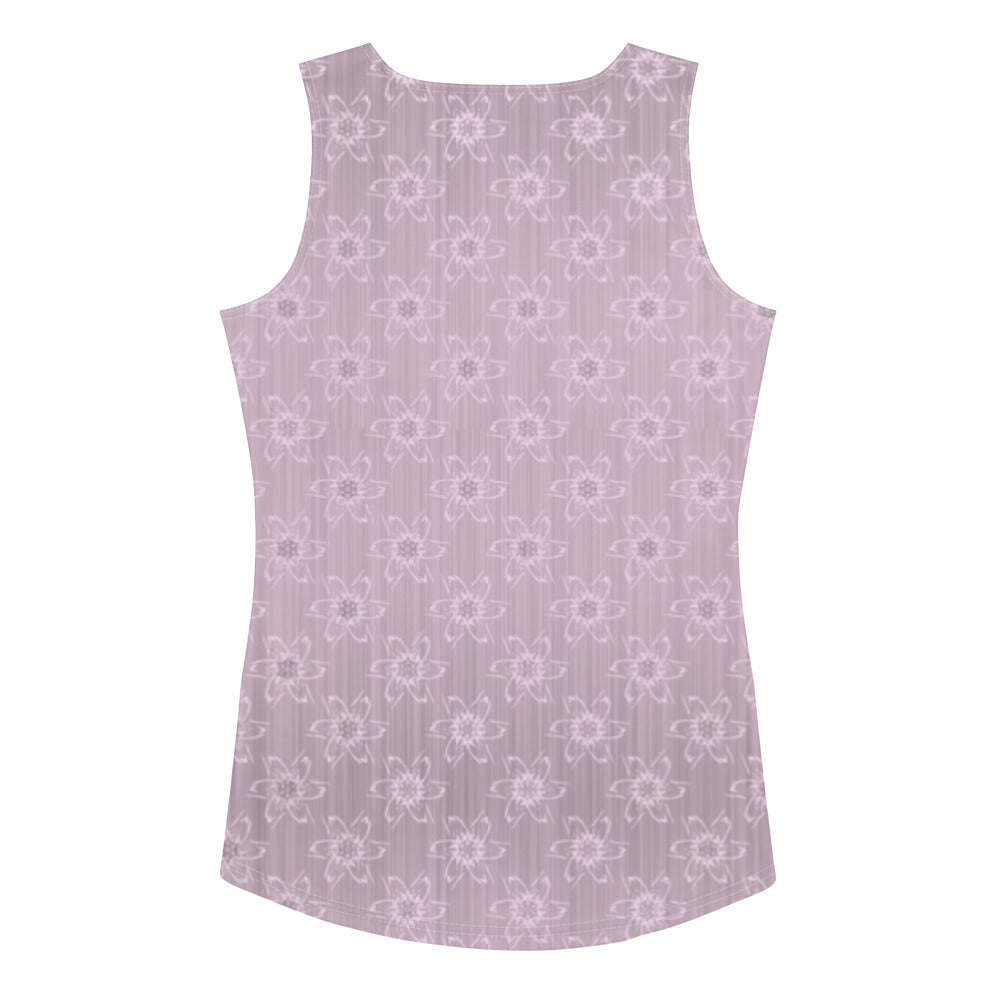 Women's Light Pink Floral Tank Top