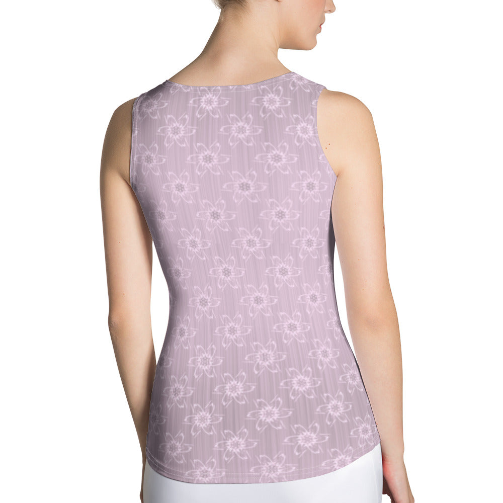 Women's Light Pink Floral Tank Top