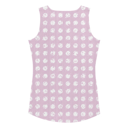 Women's White Polka Dot Pink Tank Top