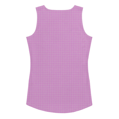 Women's Tank Top Pink Houndstooth-Gingham Mix