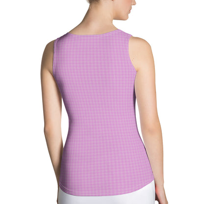 Women's Tank Top Pink Houndstooth-Gingham Mix