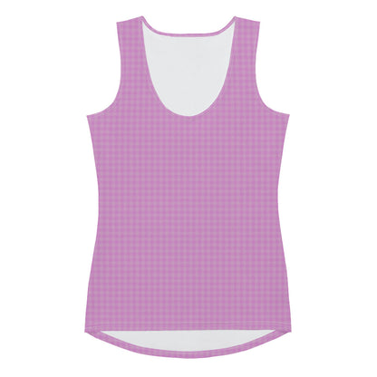 Women's Tank Top Pink Houndstooth-Gingham Mix