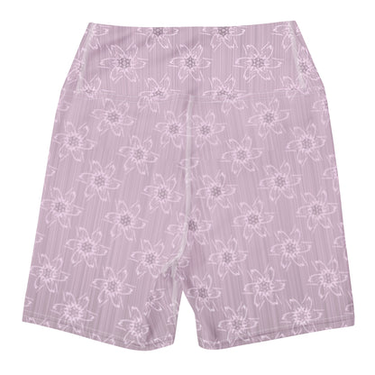 Women's Light Pink Floral Yoga Shorts