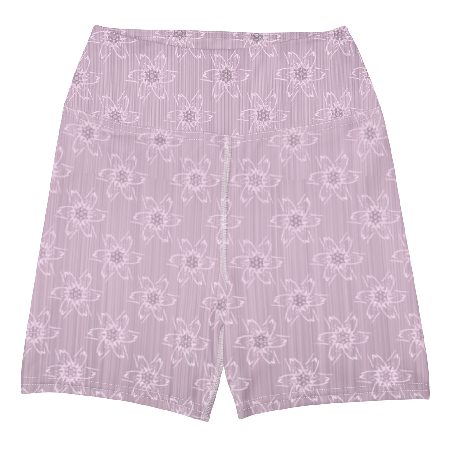 Women's Light Pink Floral Yoga Shorts