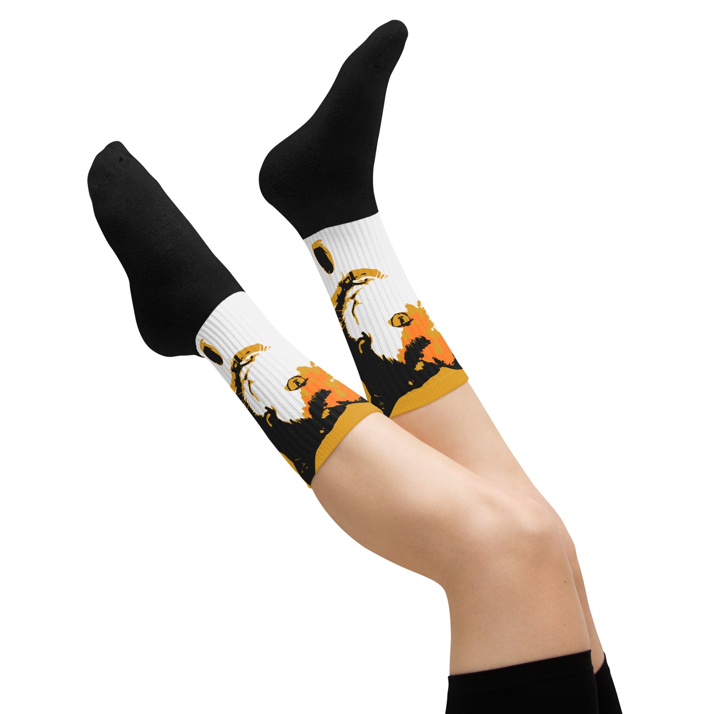 Cat Print Socks - Buttercup