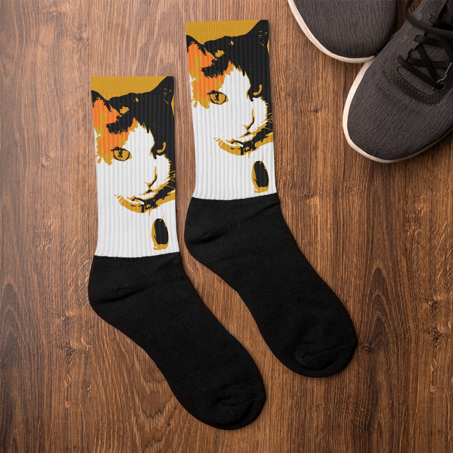 Cat Print Socks - Buttercup