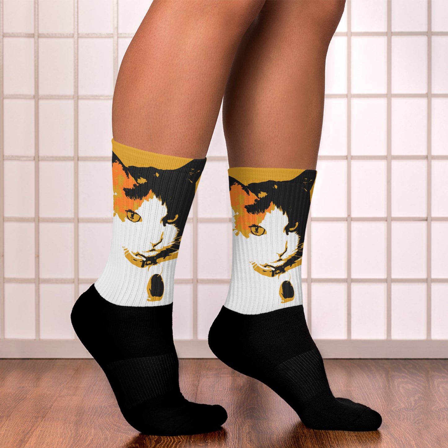 Cat Print Socks - Buttercup