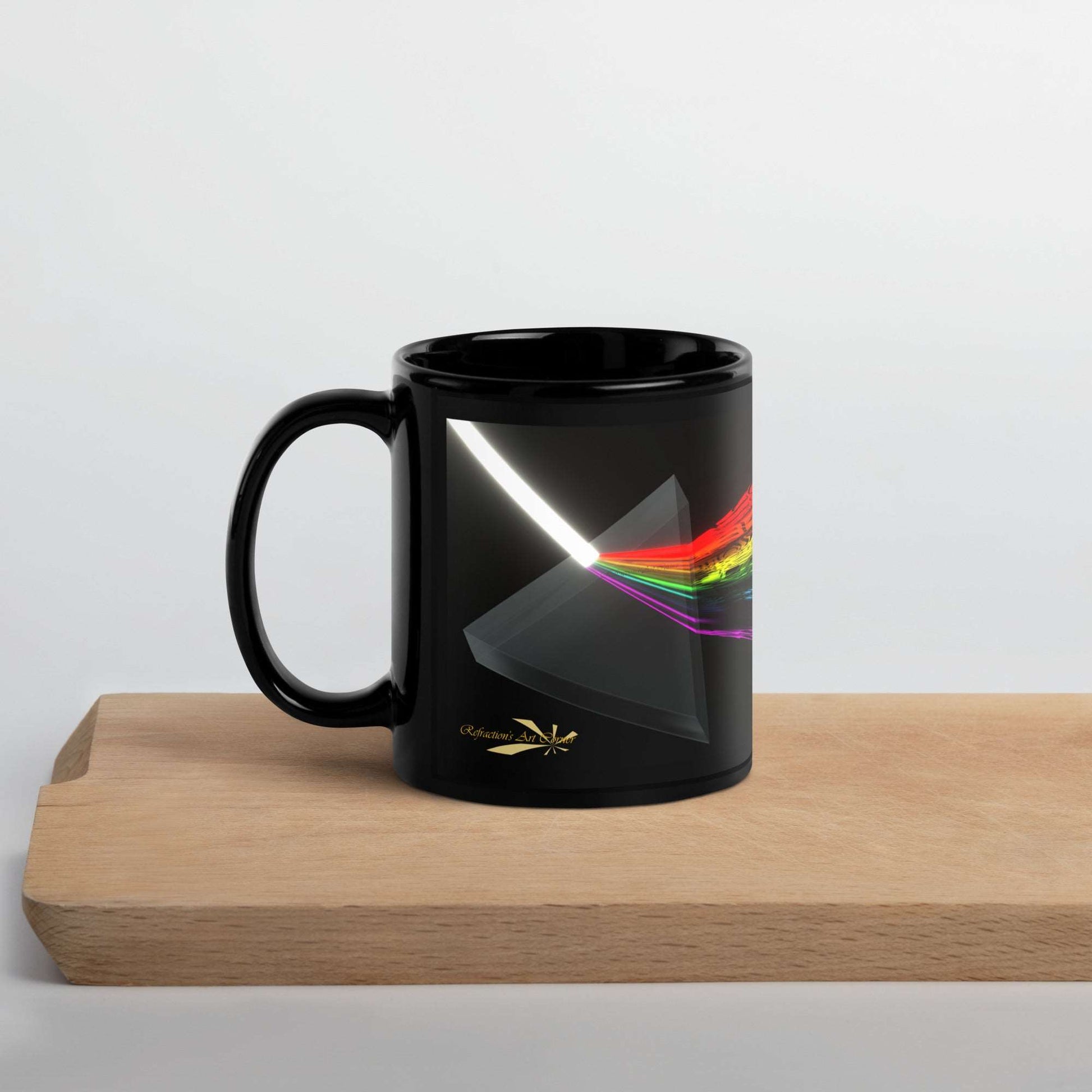 Black Glossy Mug Artistic Refraction