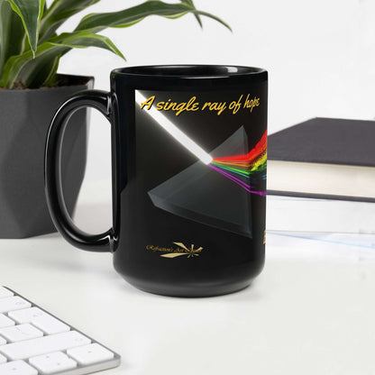 Black Glossy Mug Artistic Refraction - Hope