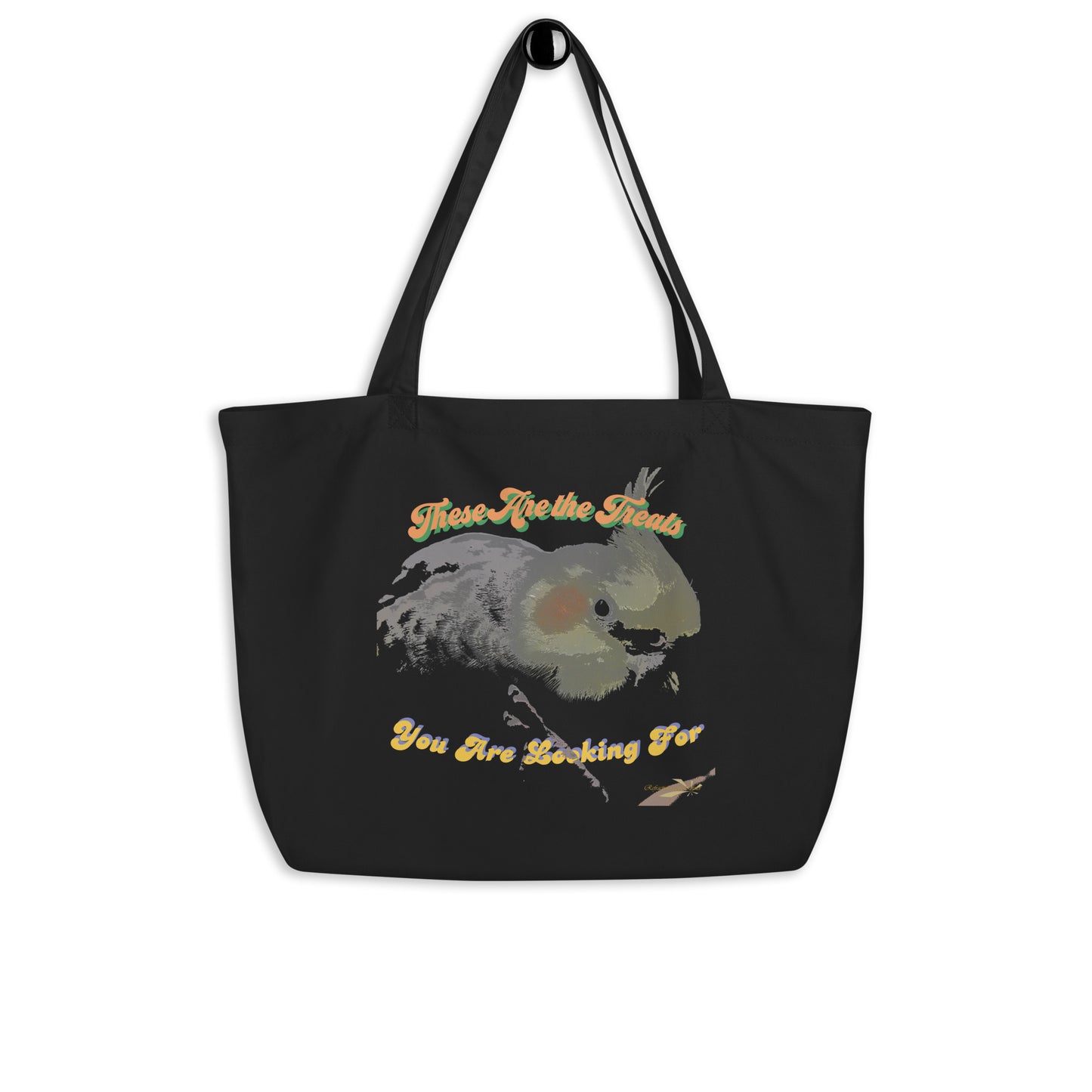 Large Organic Tote Bag Bird Print Parody