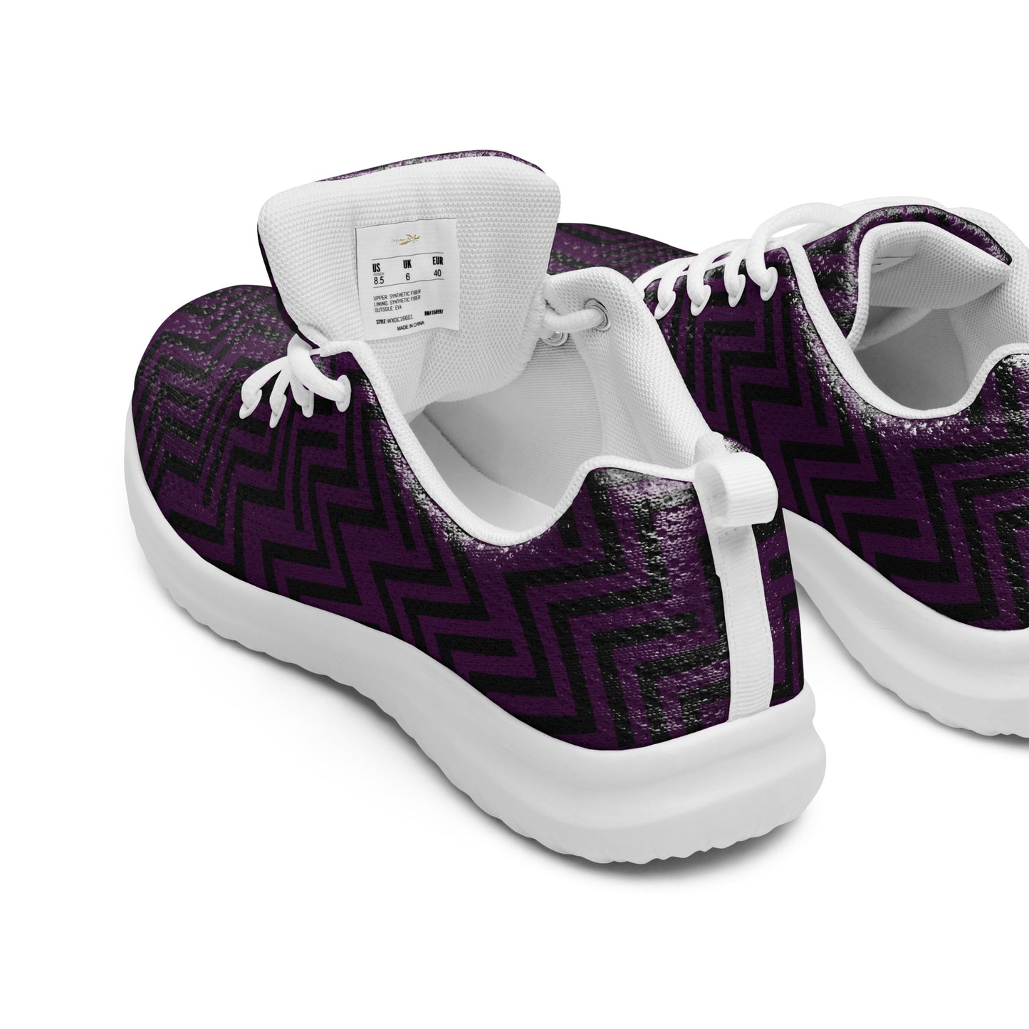 Men’s Athletic Shoes Purple & Black Zig Zag Print