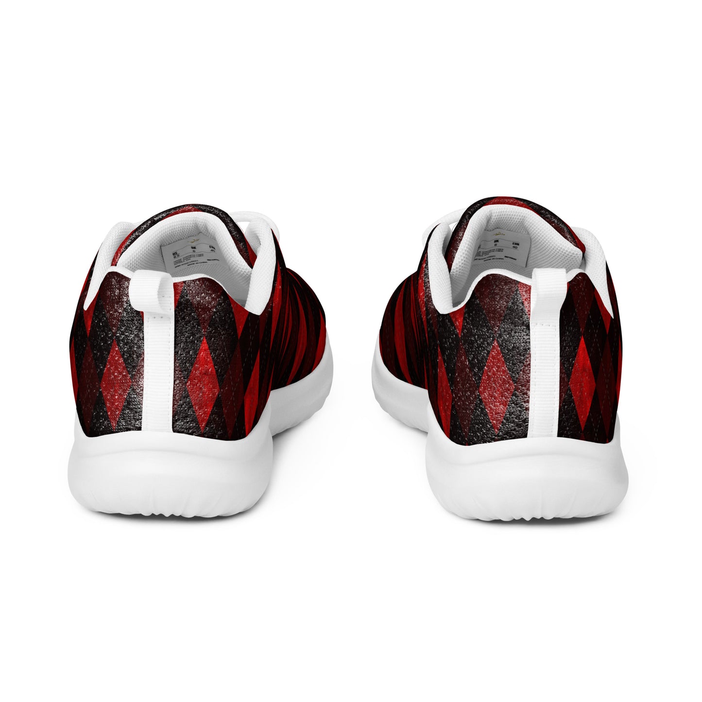 Men’s Athletic Shoes Red Argyle