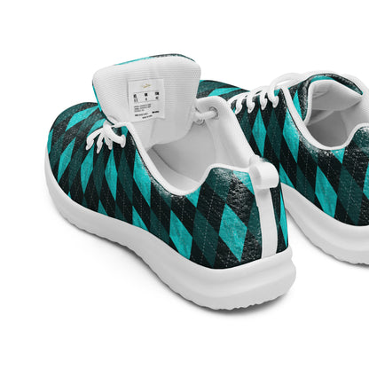 Men’s Athletic Shoes Teal Argyle