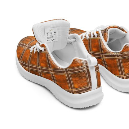 Men’s Athletic Shoes Orange Plaid