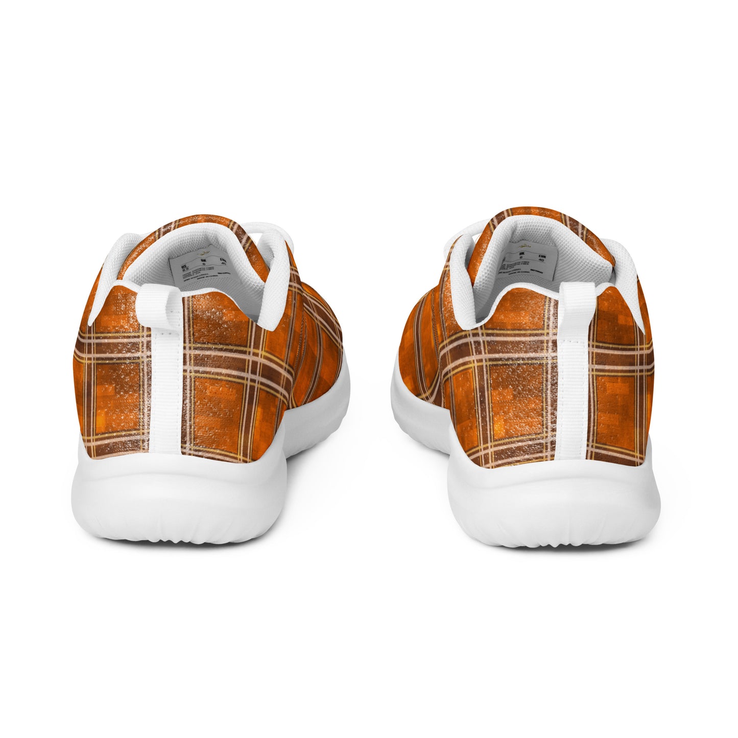 Men’s Athletic Shoes Orange Plaid