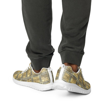 Men’s Athletic Shoes Moonlit Yellow Plaid