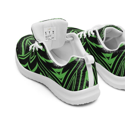 Men’s Athletic Shoes Green Abstract Geometric