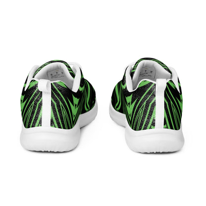 Men’s Athletic Shoes Green Abstract Geometric