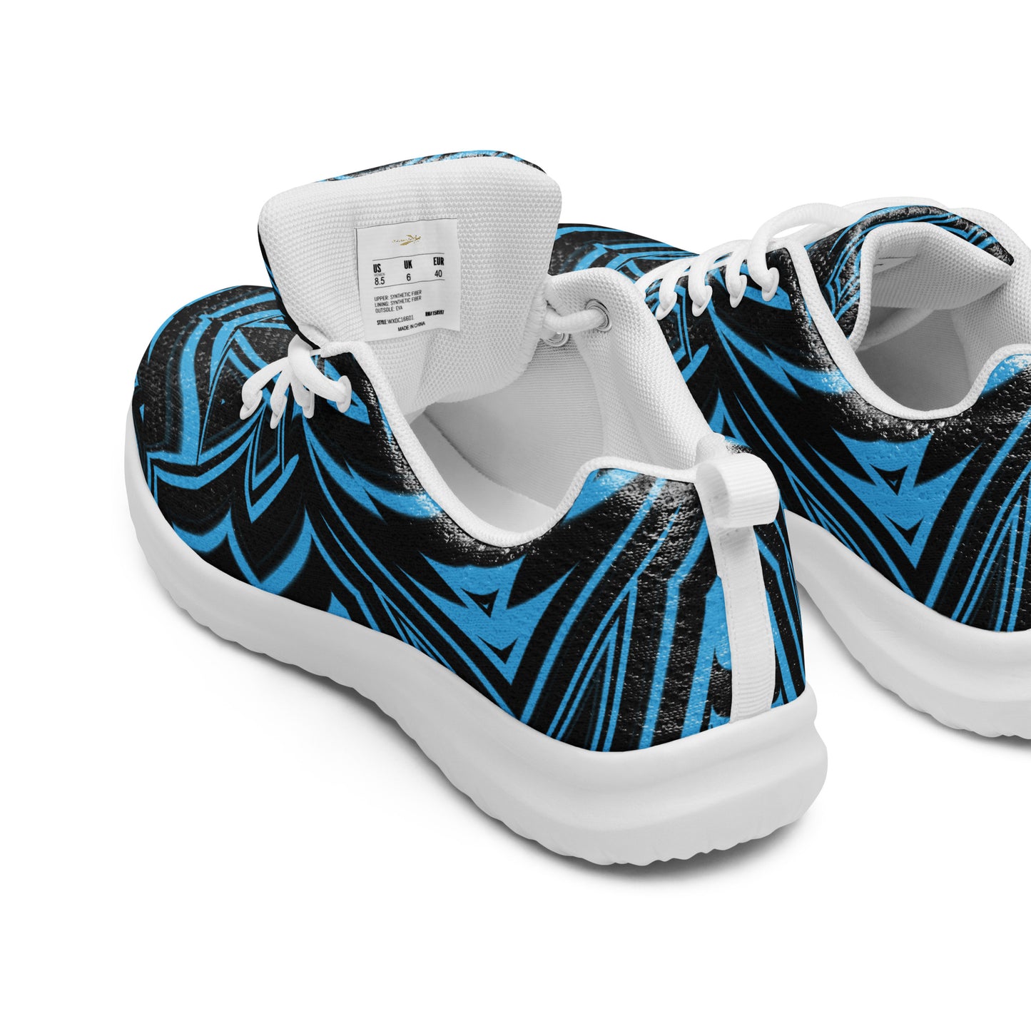 Men’s Athletic Shoes Blue Abstract Geometric