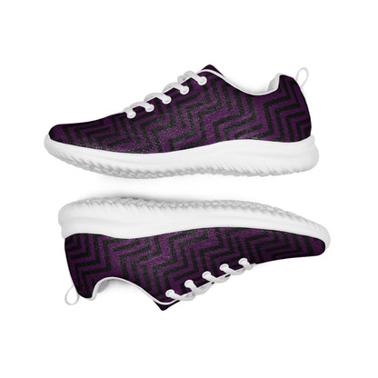 Men’s Athletic Shoes Purple & Black Zig Zag Print