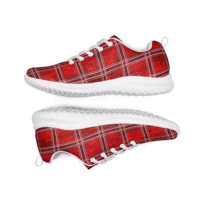 Men’s Athletic Shoes Red Plaid