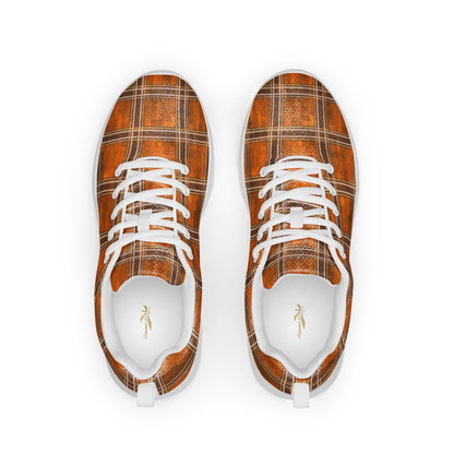 Men’s Athletic Shoes Orange Plaid