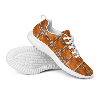 Men’s Athletic Shoes Orange Plaid