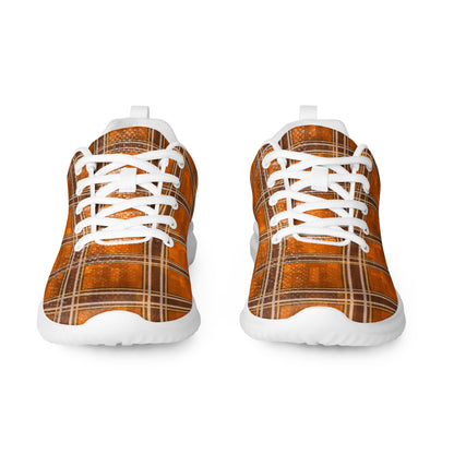 Men’s Athletic Shoes Orange Plaid