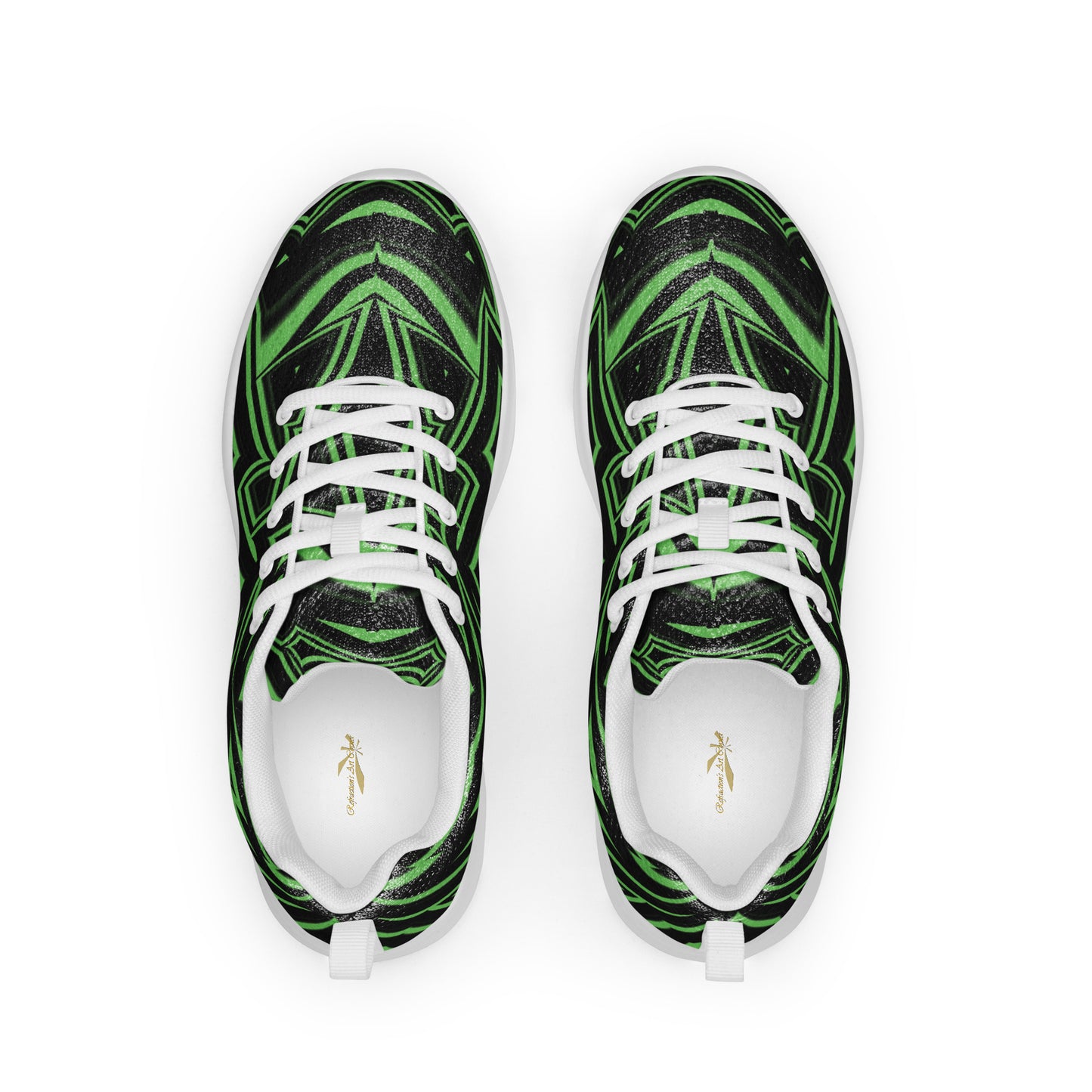 Men’s Athletic Shoes Green Abstract Geometric