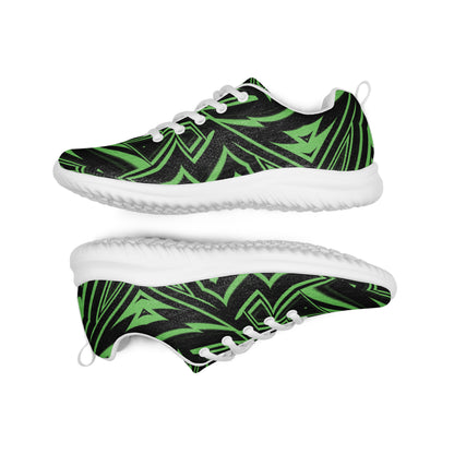 Men’s Athletic Shoes Green Abstract Geometric