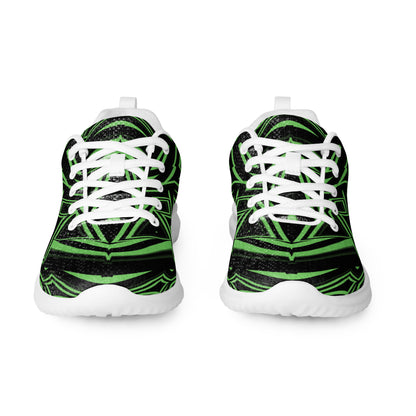 Men’s Athletic Shoes Green Abstract Geometric