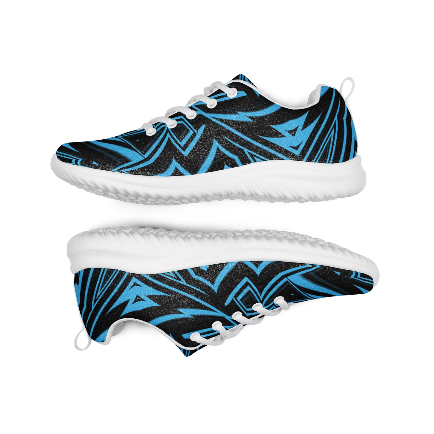 Men’s Athletic Shoes Blue Abstract Geometric