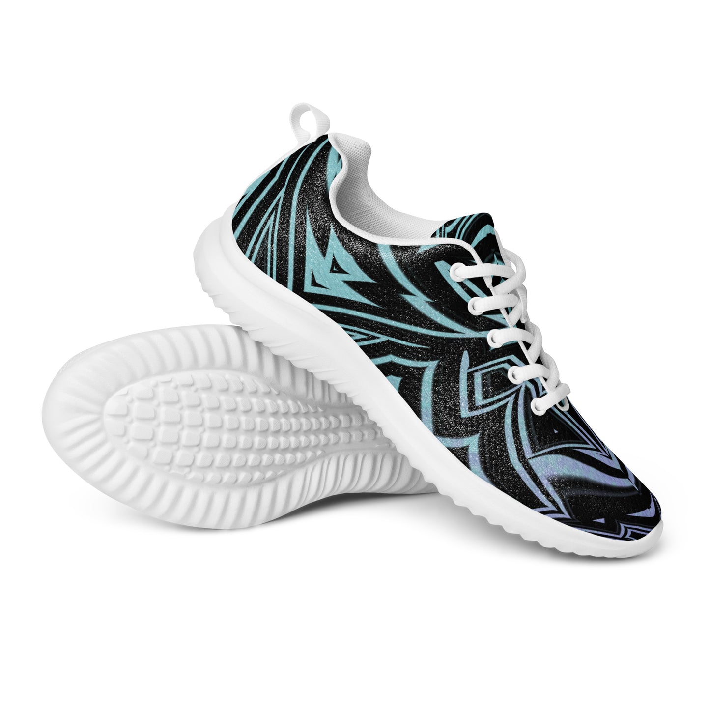 Men’s Athletic Shoes Blue Abstract Geometric Ombre