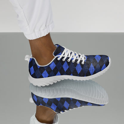 Men’s Athletic Shoes Blue Argyle