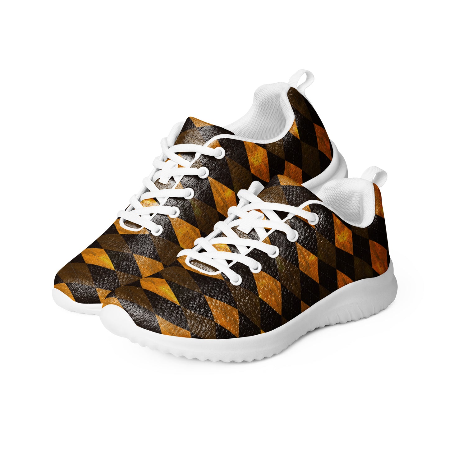 Men’s Athletic Shoes Orange Argyle