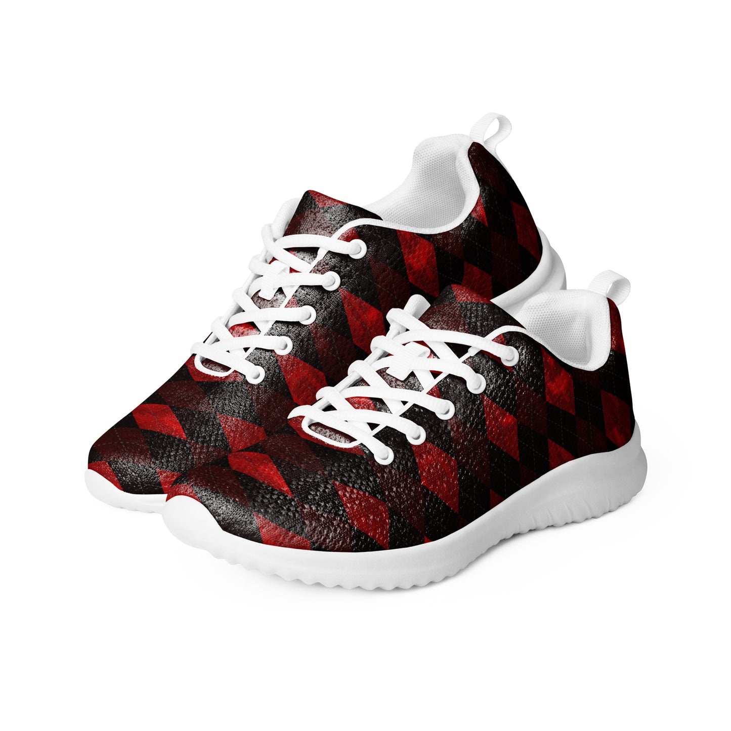 Men’s Athletic Shoes Red Argyle