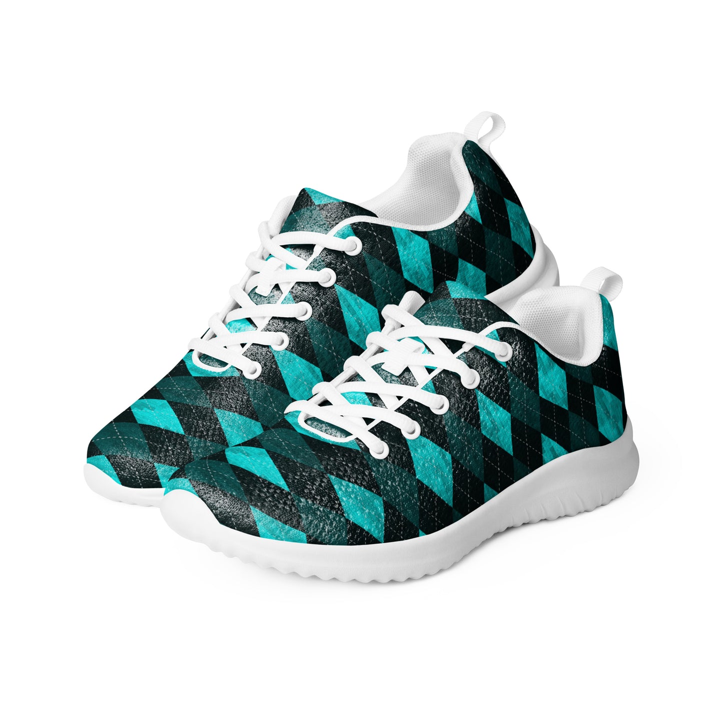 Men’s Athletic Shoes Teal Argyle