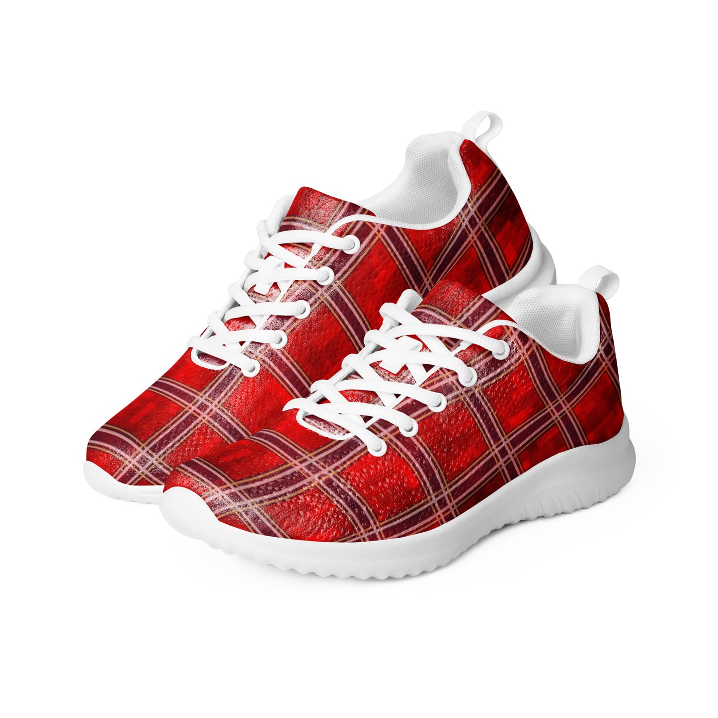 Men’s Athletic Shoes Red Plaid