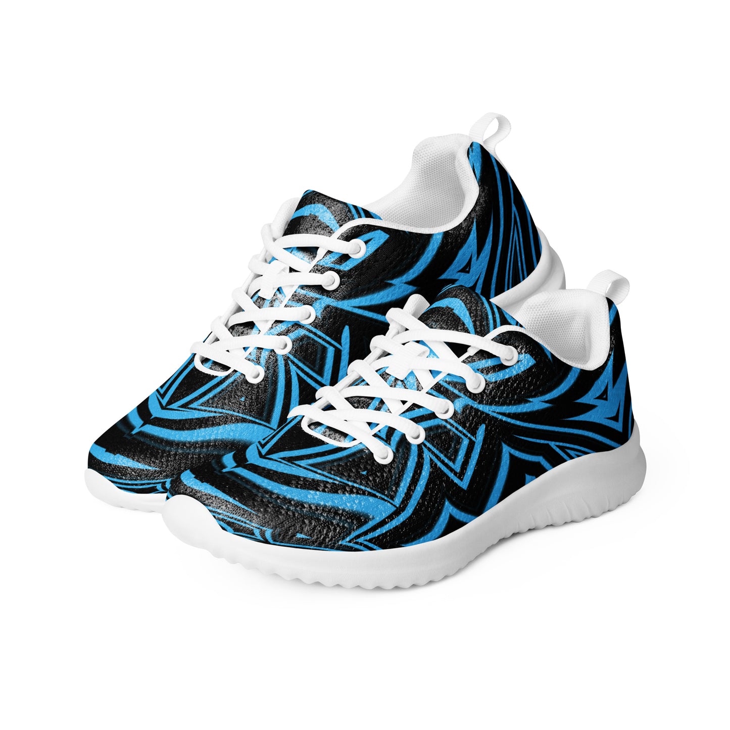 Men’s Athletic Shoes Blue Abstract Geometric