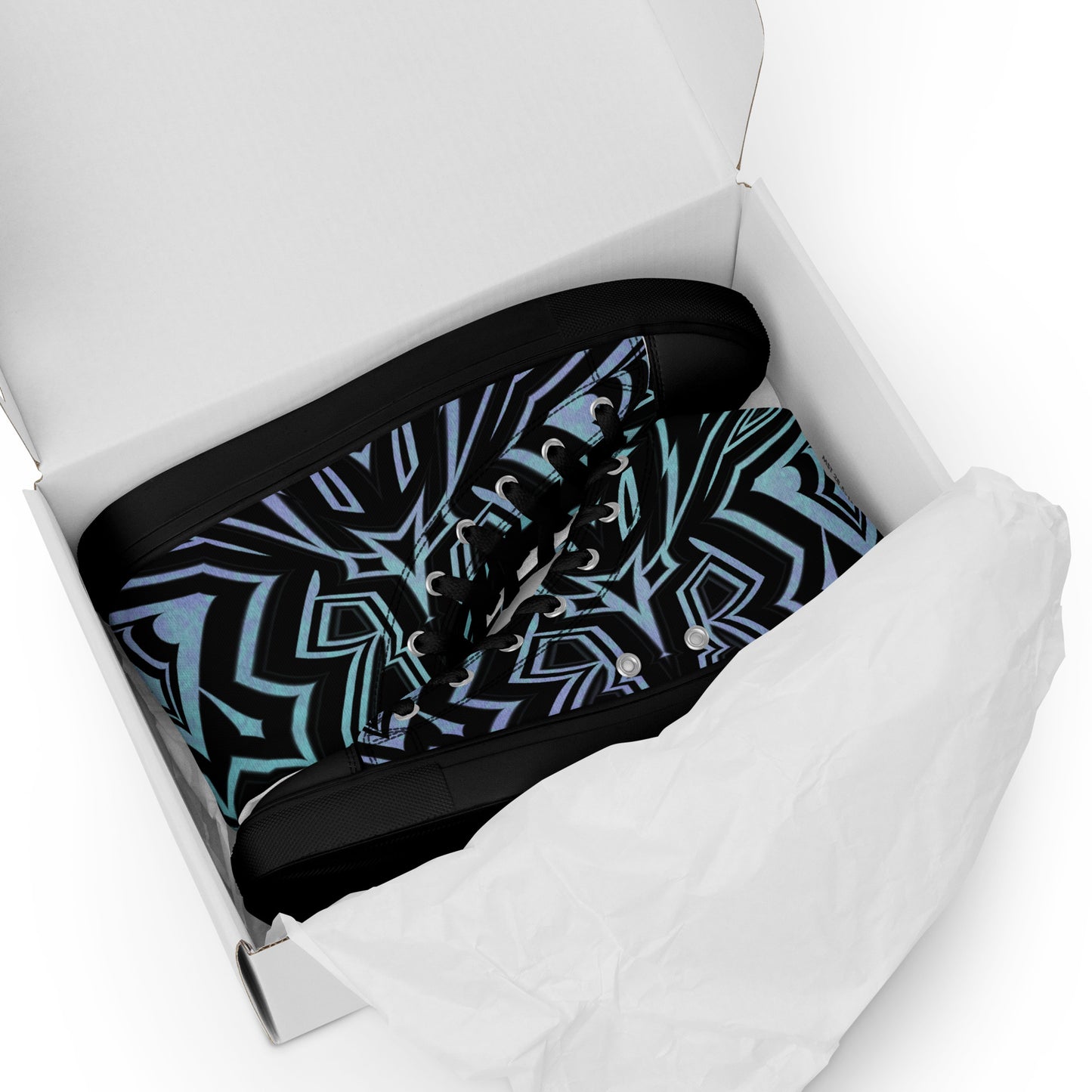 Men’s High Top Canvas Shoes Abstract Geometric Ombre