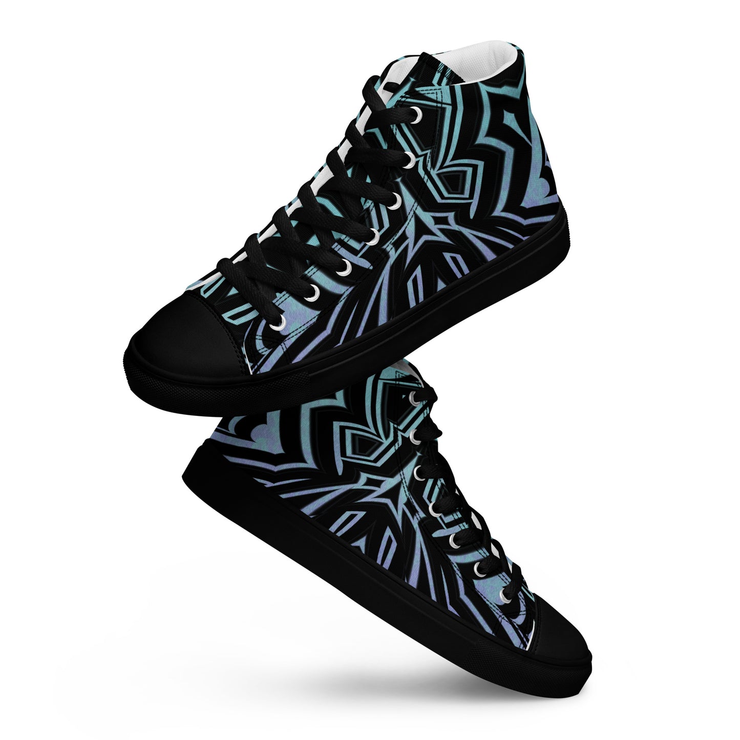 Men’s High Top Canvas Shoes Abstract Geometric Ombre