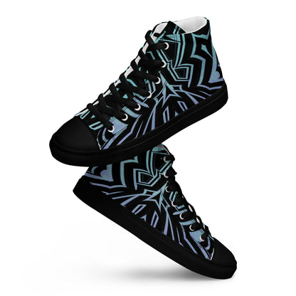 Men’s High Top Canvas Shoes Abstract Geometric Ombre