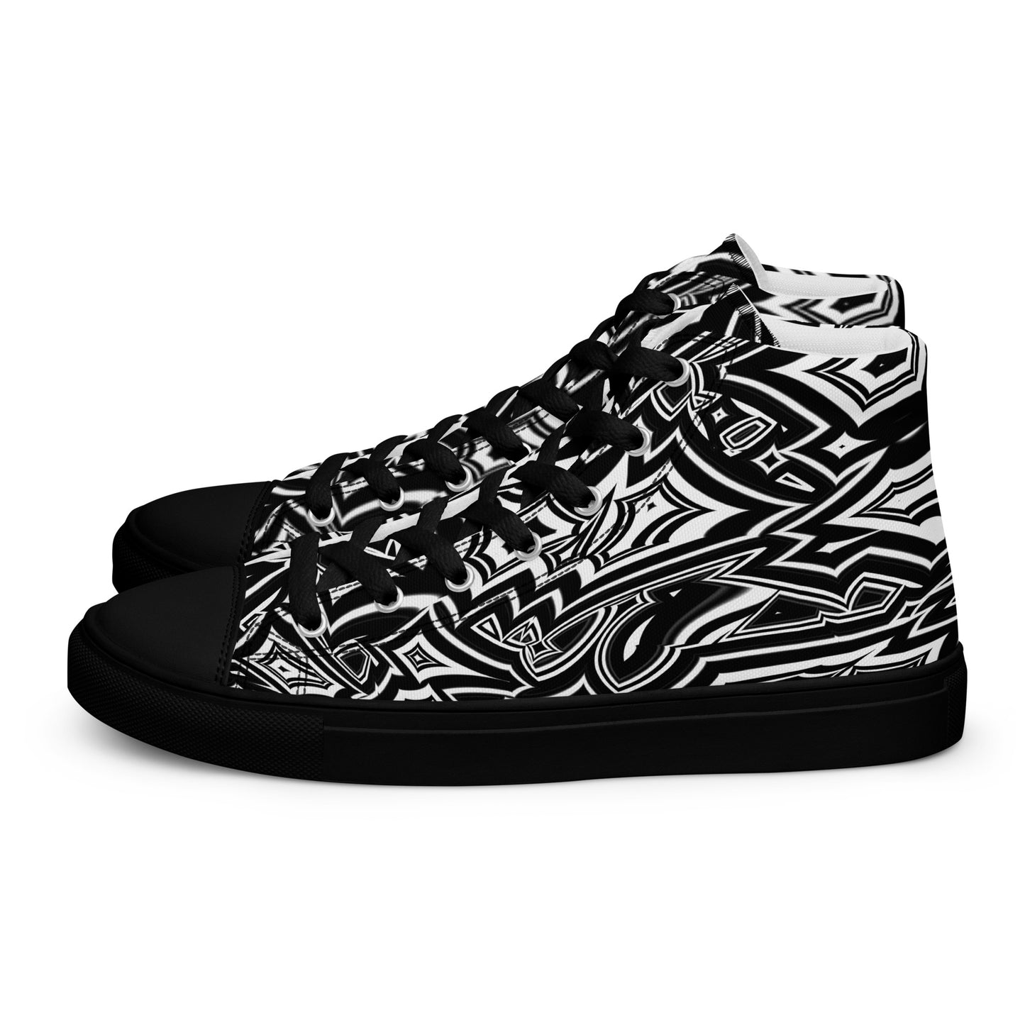 Men’s High-Top Canvas Shoes Abstract Geometries