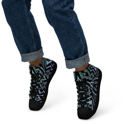 Men’s High Top Canvas Shoes Abstract Geometric Ombre