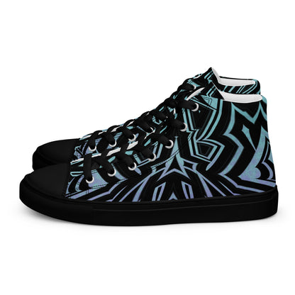 Men’s High Top Canvas Shoes Abstract Geometric Ombre