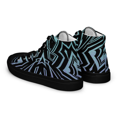 Men’s High Top Canvas Shoes Abstract Geometric Ombre