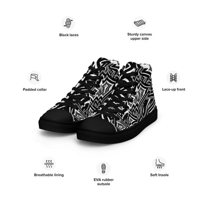 Men’s High-Top Canvas Shoes Abstract Geometries