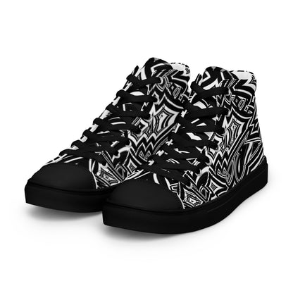 Men’s High-Top Canvas Shoes Abstract Geometries