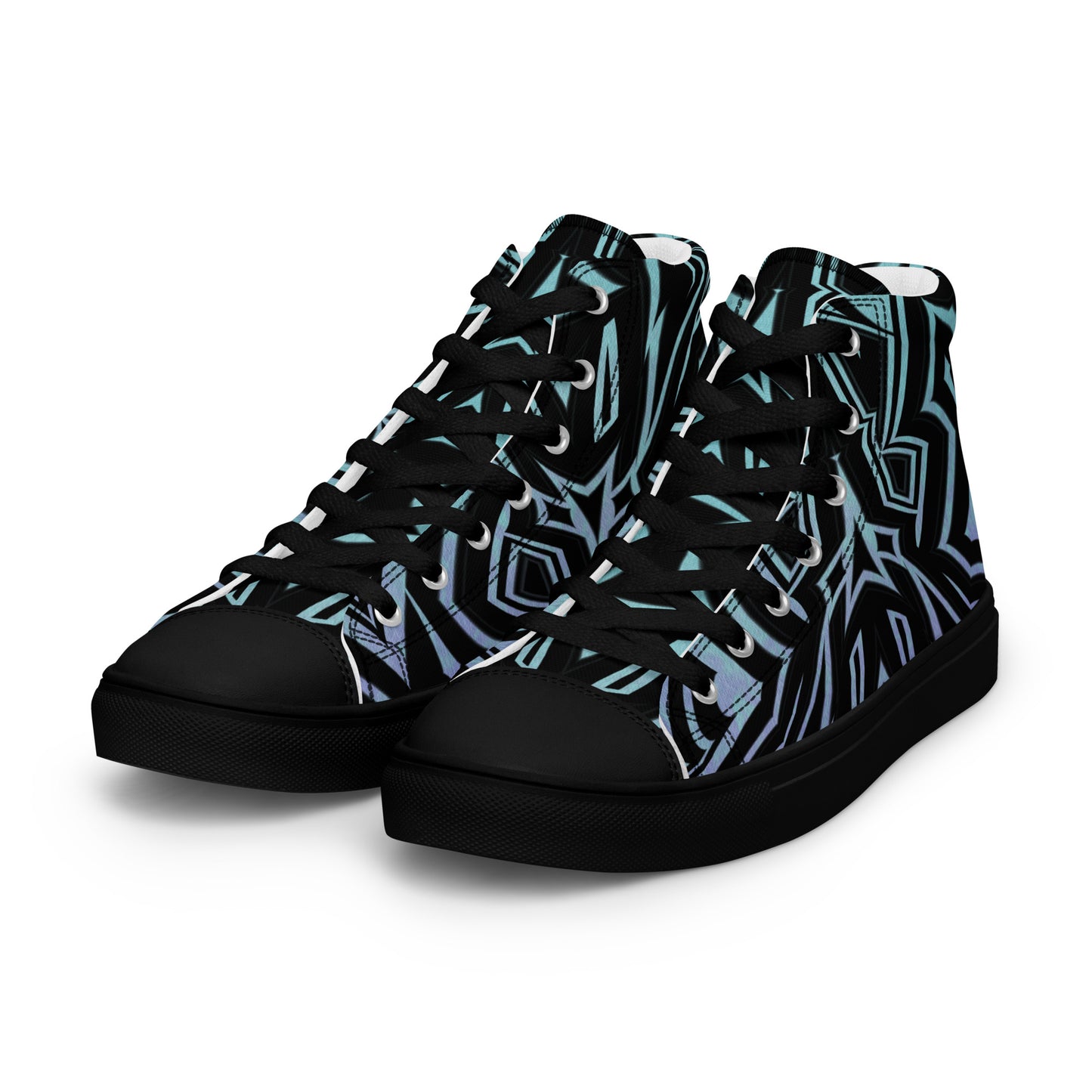 Men’s High Top Canvas Shoes Abstract Geometric Ombre